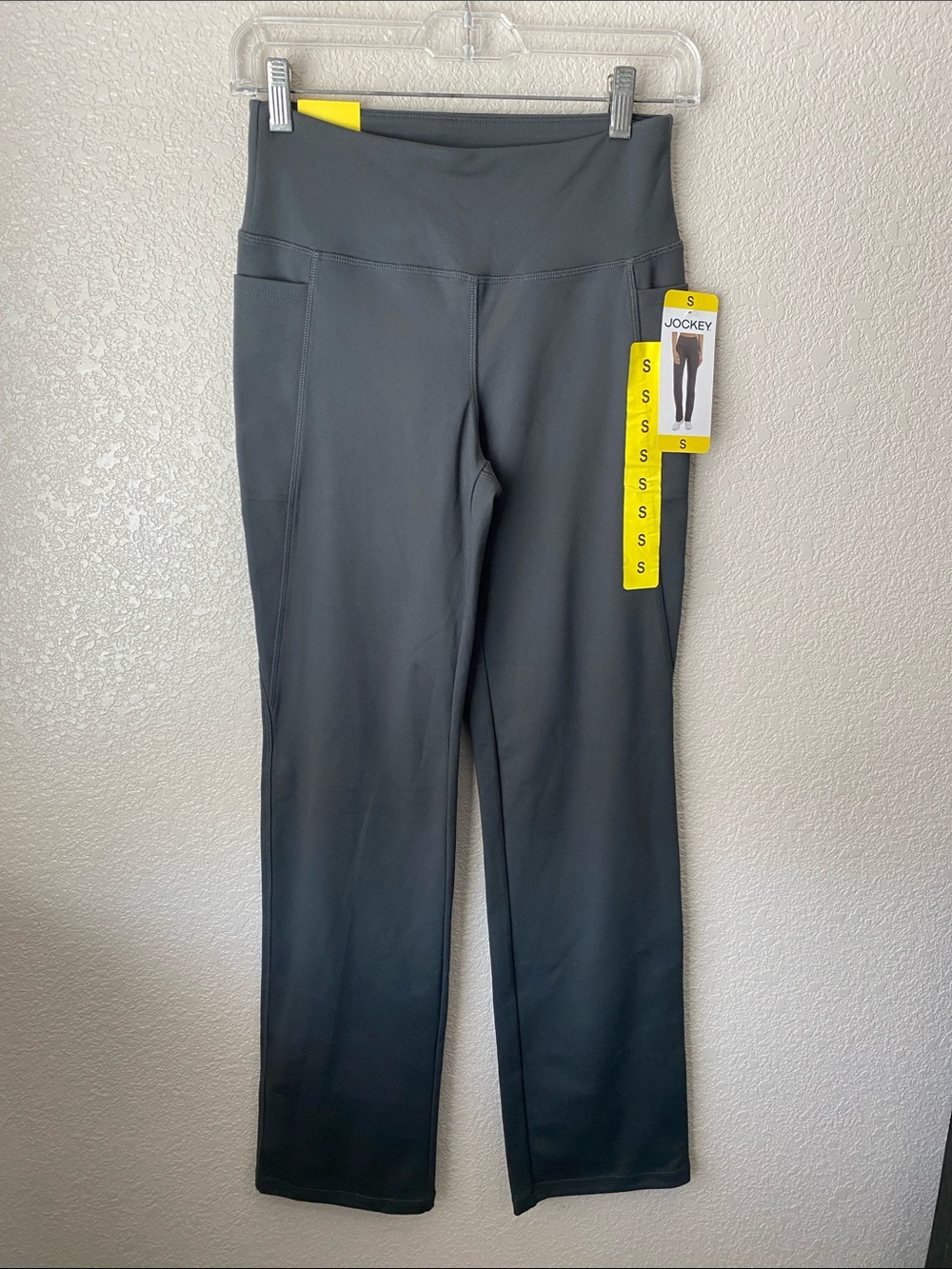 Jockey Women's Charcoal Straight-Leg Active Pants Small Color Graphite